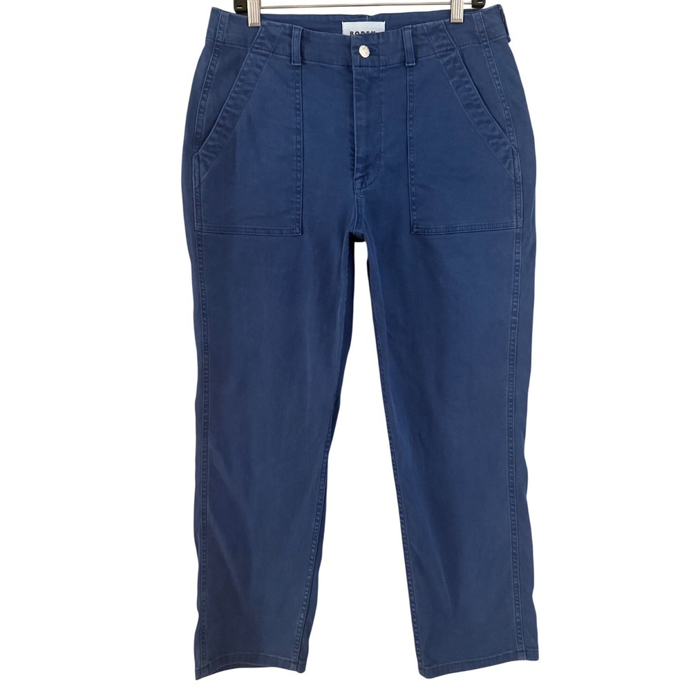 BODEN Kensington Casual Trousers, Washed Blue, High Waist, Size 10